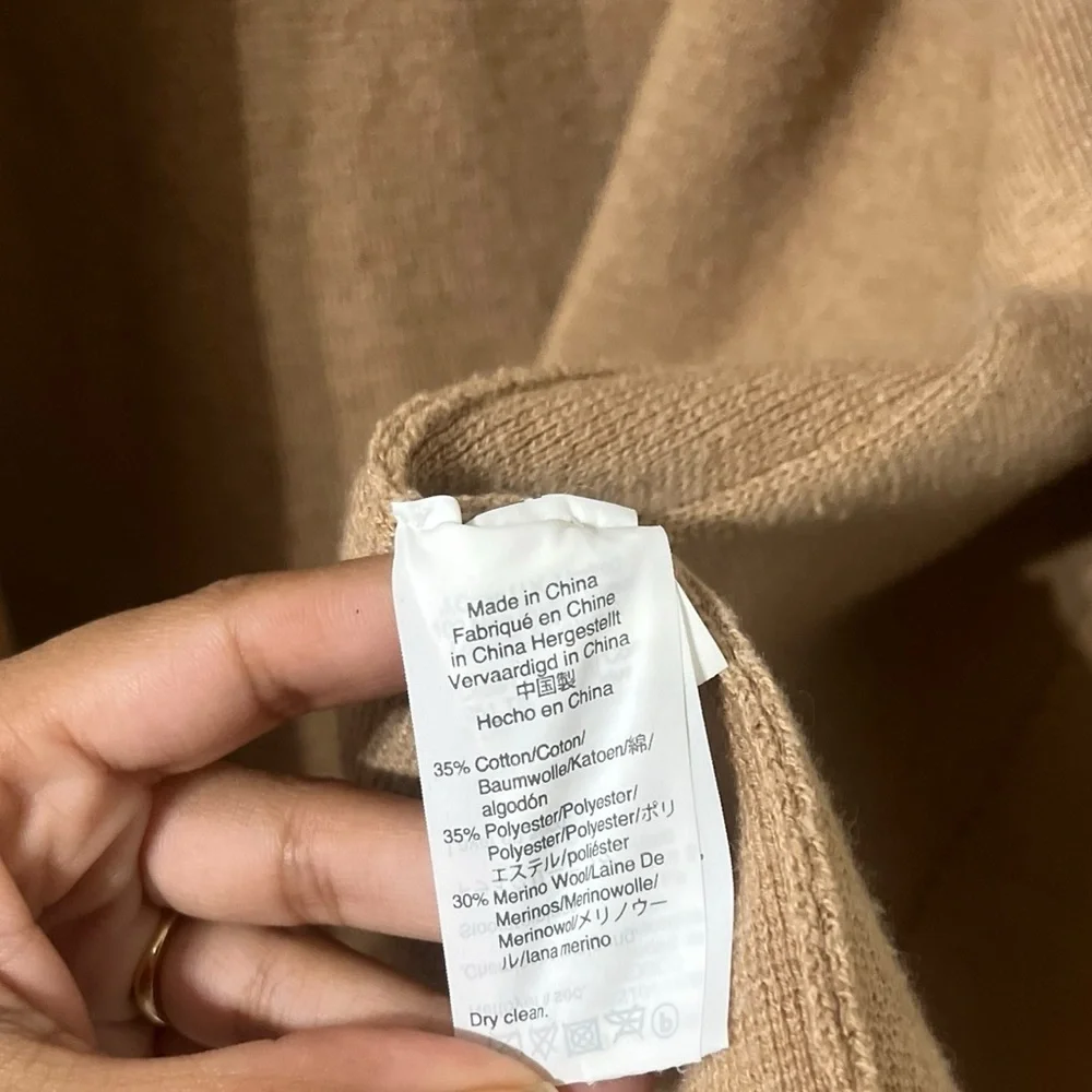 J.CREW Sophie Merino Wool Cotton Tan Sweater Cardigan